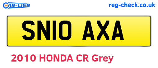 SN10AXA are the vehicle registration plates.
