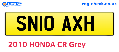 SN10AXH are the vehicle registration plates.