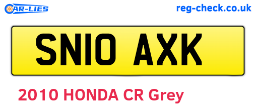 SN10AXK are the vehicle registration plates.