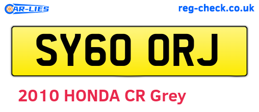 SY60ORJ are the vehicle registration plates.