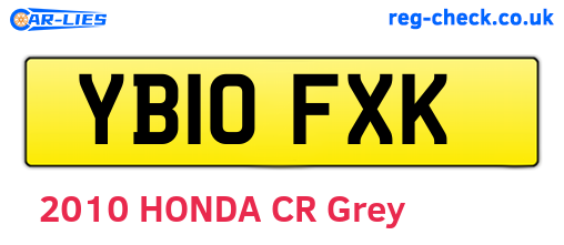 YB10FXK are the vehicle registration plates.
