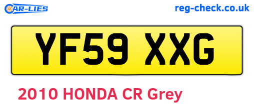 YF59XXG are the vehicle registration plates.