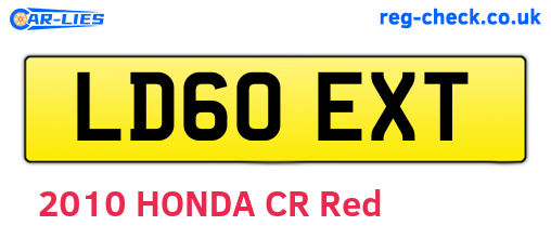 LD60EXT are the vehicle registration plates.