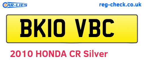 BK10VBC are the vehicle registration plates.