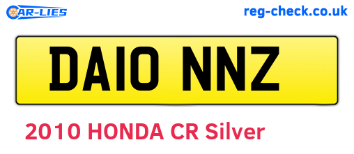 DA10NNZ are the vehicle registration plates.