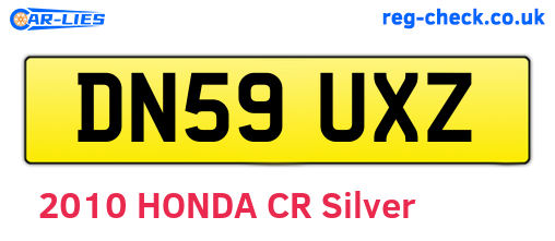 DN59UXZ are the vehicle registration plates.