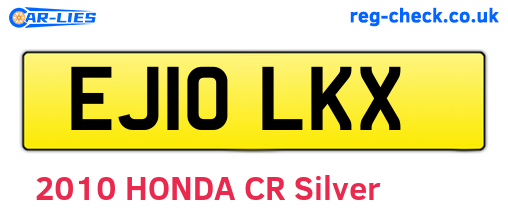 EJ10LKX are the vehicle registration plates.