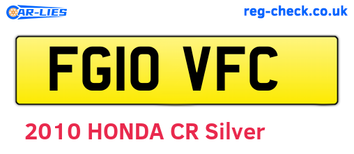 FG10VFC are the vehicle registration plates.
