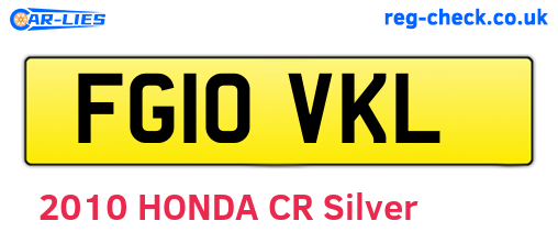 FG10VKL are the vehicle registration plates.