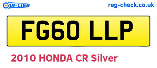 FG60LLP are the vehicle registration plates.