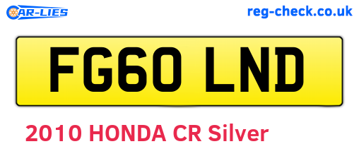 FG60LND are the vehicle registration plates.