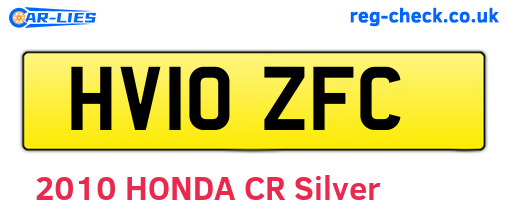 HV10ZFC are the vehicle registration plates.