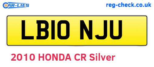 LB10NJU are the vehicle registration plates.