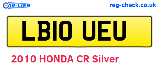 LB10UEU are the vehicle registration plates.