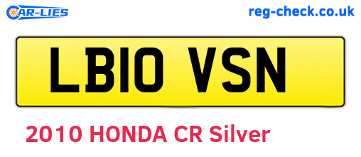 LB10VSN are the vehicle registration plates.