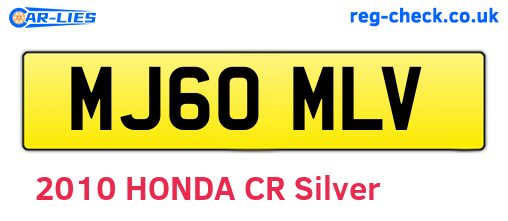 MJ60MLV are the vehicle registration plates.