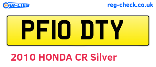 PF10DTY are the vehicle registration plates.