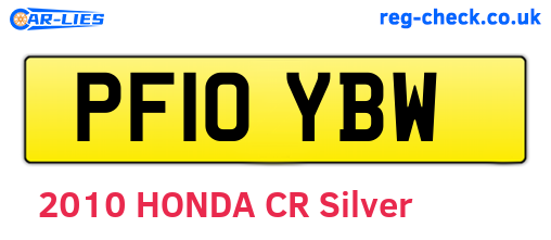 PF10YBW are the vehicle registration plates.