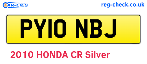 PY10NBJ are the vehicle registration plates.
