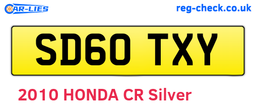 SD60TXY are the vehicle registration plates.