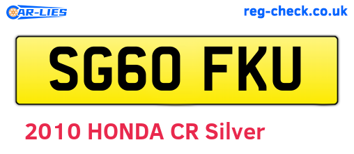 SG60FKU are the vehicle registration plates.