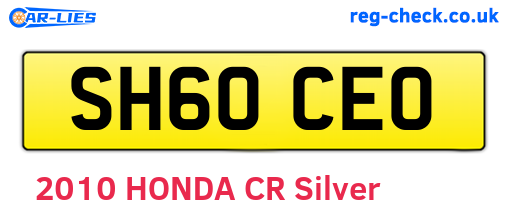 SH60CEO are the vehicle registration plates.