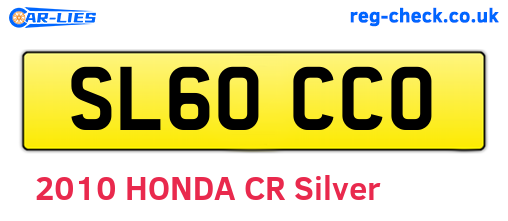 SL60CCO are the vehicle registration plates.