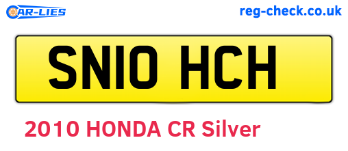 SN10HCH are the vehicle registration plates.
