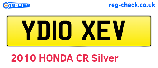 YD10XEV are the vehicle registration plates.