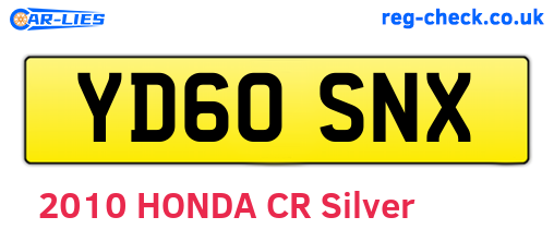 YD60SNX are the vehicle registration plates.