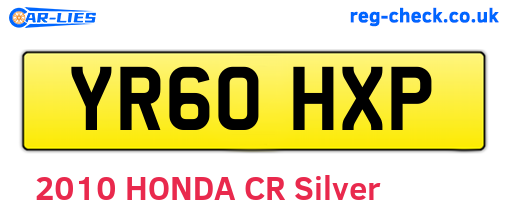 YR60HXP are the vehicle registration plates.