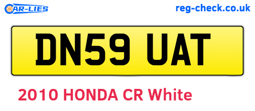 DN59UAT are the vehicle registration plates.