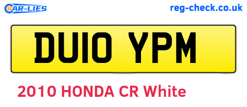 DU10YPM are the vehicle registration plates.