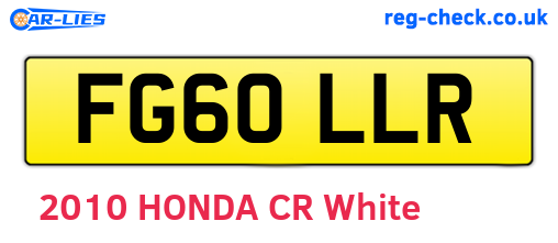FG60LLR are the vehicle registration plates.