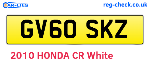 GV60SKZ are the vehicle registration plates.