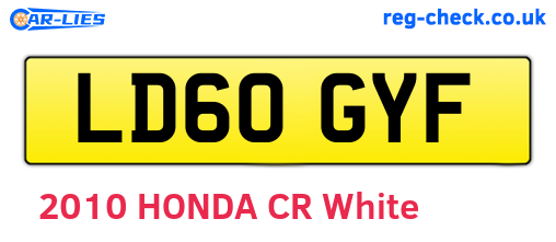 LD60GYF are the vehicle registration plates.