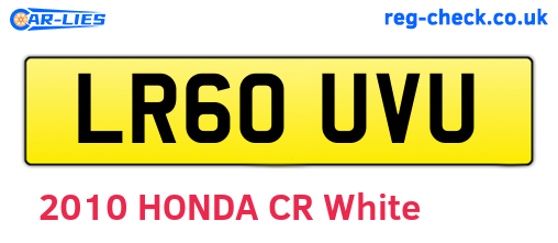 LR60UVU are the vehicle registration plates.