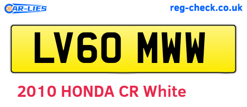 LV60MWW are the vehicle registration plates.