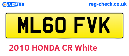 ML60FVK are the vehicle registration plates.
