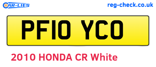 PF10YCO are the vehicle registration plates.
