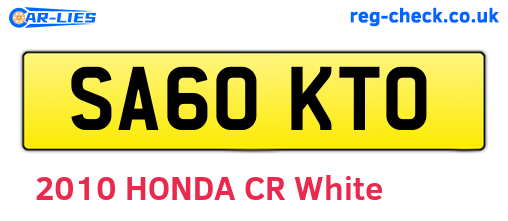 SA60KTO are the vehicle registration plates.