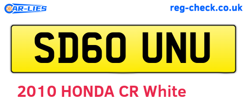 SD60UNU are the vehicle registration plates.
