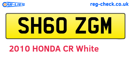 SH60ZGM are the vehicle registration plates.