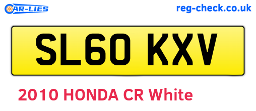 SL60KXV are the vehicle registration plates.
