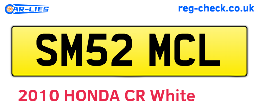 SM52MCL are the vehicle registration plates.