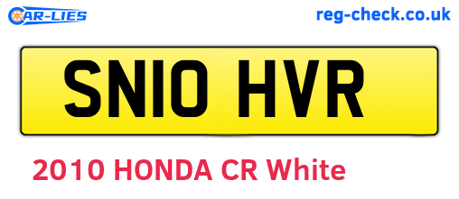 SN10HVR are the vehicle registration plates.