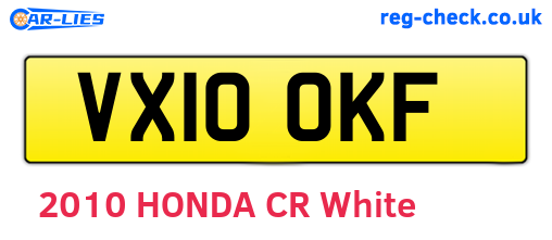 VX10OKF are the vehicle registration plates.