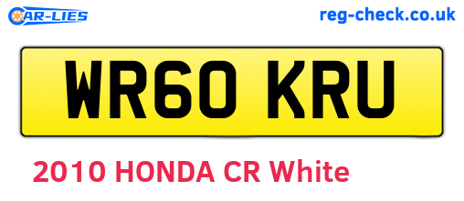WR60KRU are the vehicle registration plates.