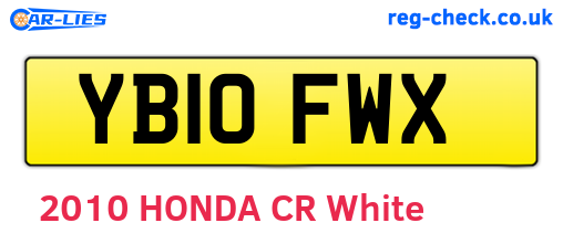 YB10FWX are the vehicle registration plates.