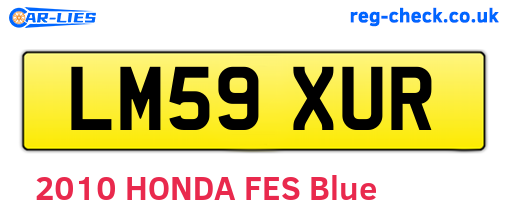 LM59XUR are the vehicle registration plates.